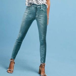 Anthropologie Pilcro And The Letterpress High Rise Blue Velvet Jeans